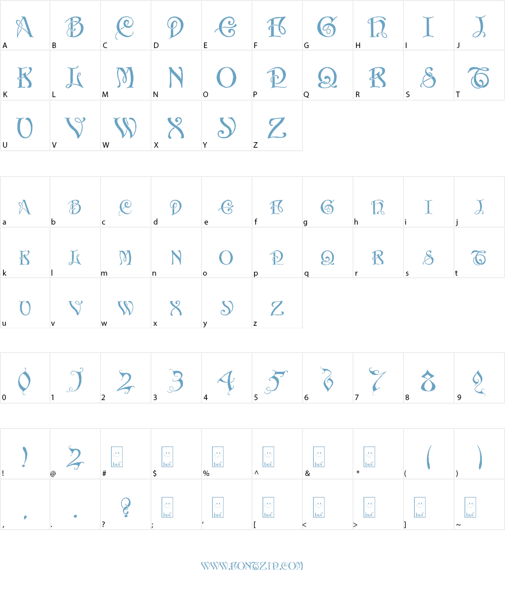 bu Glenda Font Character